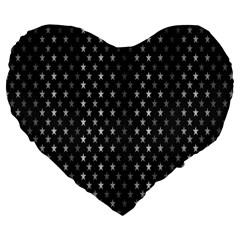 Rabstol Net Black White Space Light Large 19  Premium Heart Shape Cushions by Mariart