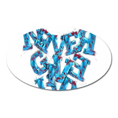 Sport Crossfit Fitness Gym Never Give Up Oval Magnet by Nexatart