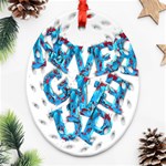 Sport Crossfit Fitness Gym Never Give Up Ornament (Oval Filigree) Front