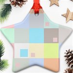 Pastel Diamonds Background Star Ornament (Two Sides) Back