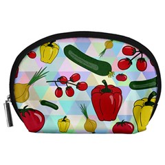 Vegetables Cucumber Tomato Accessory Pouches (large)  by Nexatart