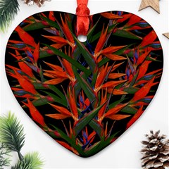 Bird Of Paradise Heart Ornament (two Sides) by Valentinaart