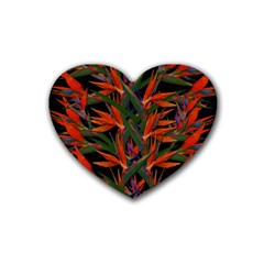 Bird Of Paradise Heart Coaster (4 Pack)  by Valentinaart