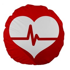 Cardiologist Hypertension Rheumatology Specialists Heart Rate Red Love Large 18  Premium Round Cushions by Mariart