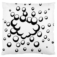 Splash Bubble Black White Polka Circle Large Flano Cushion Case (one Side) by Mariart