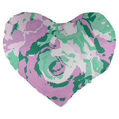 Abstract Art Large 19  Premium Flano Heart Shape Cushions by ValentinaDesign