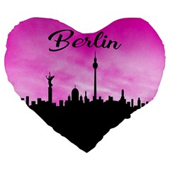Berlin Large 19  Premium Flano Heart Shape Cushions by Valentinaart