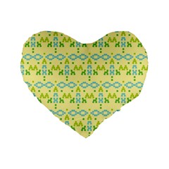 Simple Tribal Pattern Standard 16  Premium Flano Heart Shape Cushions by berwies