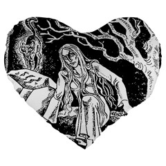 Vampire  Large 19  Premium Heart Shape Cushions by Valentinaart