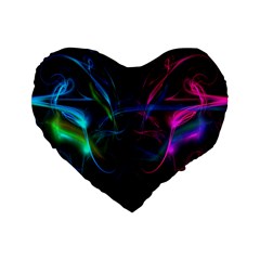 Light Waves Light Red Blue Standard 16  Premium Heart Shape Cushions by Mariart