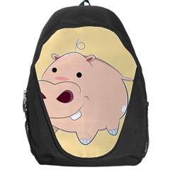 Happy Cartoon Baby Hippo Backpack Bag by Catifornia