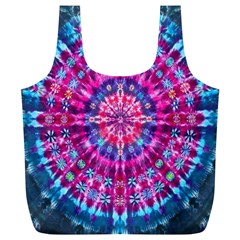 Red Blue Tie Dye Kaleidoscope Opaque Color Circle Full Print Recycle Bags (l)  by Mariart