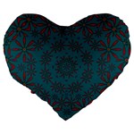 Stars Of Golden Metal Large 19  Premium Flano Heart Shape Cushions Back