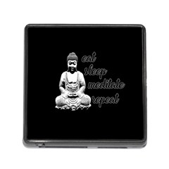Eat, Sleep, Meditate, Repeat  Memory Card Reader (square) by Valentinaart