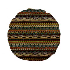 Aztec Pattern Standard 15  Premium Flano Round Cushions by BangZart