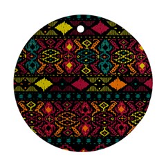 Bohemian Patterns Tribal Round Ornament (two Sides) by BangZart
