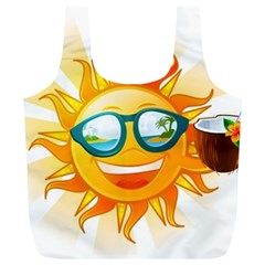 Cartoon Sun Full Print Recycle Bags (l)  by LimeGreenFlamingo