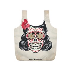 Woman Sugar Skull Full Print Recycle Bags (s)  by LimeGreenFlamingo