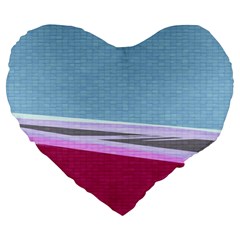 Cracked Tile Large 19  Premium Heart Shape Cushions by BangZart