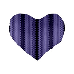 Zig Zag Repeat Pattern Standard 16  Premium Flano Heart Shape Cushions by BangZart