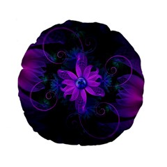 Beautiful Ultraviolet Lilac Orchid Fractal Flowers Standard 15  Premium Flano Round Cushions by jayaprime