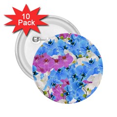 Tulips Flower Pattern 2 25  Buttons (10 Pack)  by paulaoliveiradesign