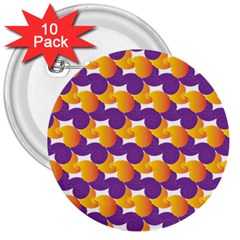 Purple And Yellow Abstract Pattern 3  Buttons (10 Pack)  by paulaoliveiradesign