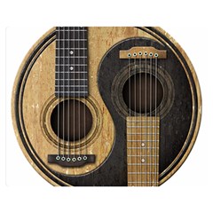 Old And Worn Acoustic Guitars Yin Yang Double Sided Flano Blanket (medium)  by JeffBartels