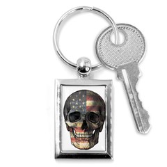 American Flag Skull Key Chains (rectangle)  by Valentinaart
