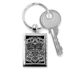 Tattoo Tribal Owl Key Chains (rectangle)  by Valentinaart