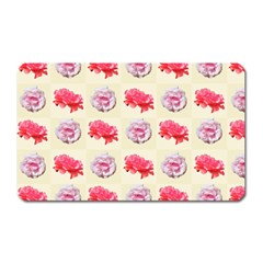 Yellow Floral Roses Pattern Magnet (rectangular) by paulaoliveiradesign
