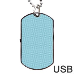 Blue Pattern Dog Tag Usb Flash (one Side) by paulaoliveiradesign