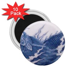 Blue Chinese Dragon 2 25  Magnets (10 Pack)  by paulaoliveiradesign
