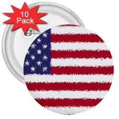 Flag Of The United States America 3  Buttons (10 Pack)  by paulaoliveiradesign