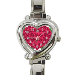Floral Heart Heart Italian Charm Watch by BangZart