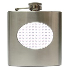 Pink Cute Cat Pattern Hip Flask (6 Oz) by paulaoliveiradesign