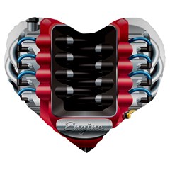 Car Engine Large 19  Premium Heart Shape Cushions by BangZart