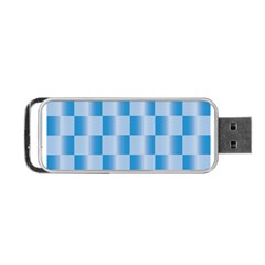 Blue Plaided Pattern Portable Usb Flash (one Side) by paulaoliveiradesign