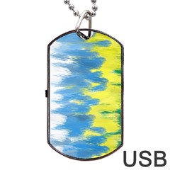 Brazil Colors Pattern Dog Tag Usb Flash (one Side) by paulaoliveiradesign