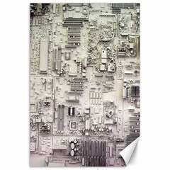 White Technology Circuit Board Electronic Computer Canvas 24  X 36  by BangZart