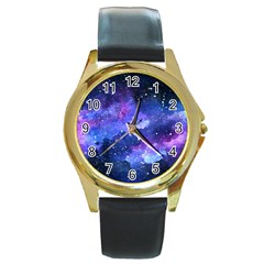 Galaxy Round Gold Metal Watch by Kathrinlegg