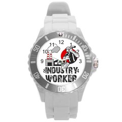 Industry Worker  Round Plastic Sport Watch (l) by Valentinaart