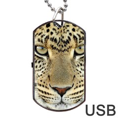Leopard Face Dog Tag Usb Flash (two Sides) by BangZart