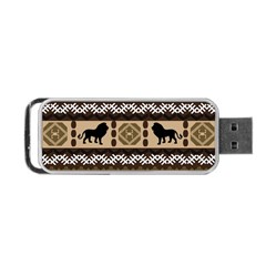 Lion African Vector Pattern Portable Usb Flash (two Sides) by BangZart
