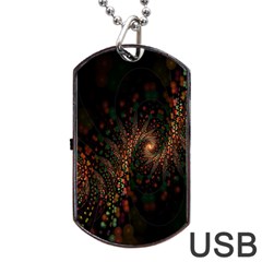 Multicolor Fractals Digital Art Design Dog Tag Usb Flash (one Side) by BangZart