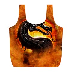 Dragon And Fire Full Print Recycle Bags (l)  by BangZart