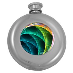 Aura Waves Round Hip Flask (5 Oz) by designsbyamerianna