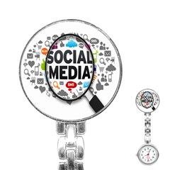 Social Media Computer Internet Typography Text Poster Stainless Steel Nurses Watch by BangZart
