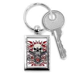Skull Tribal Key Chains (rectangle)  by Valentinaart