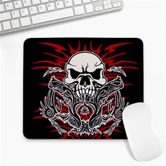 Skull Tribal Large Mousepads by Valentinaart